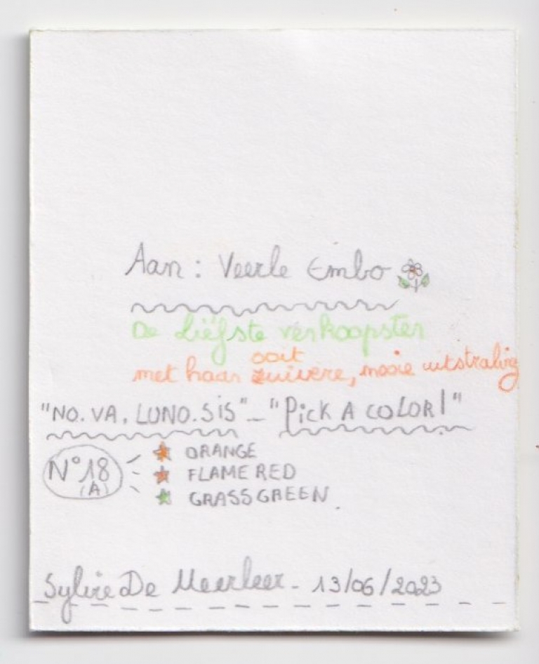 N°18.1 (back) - to Lieve Embo