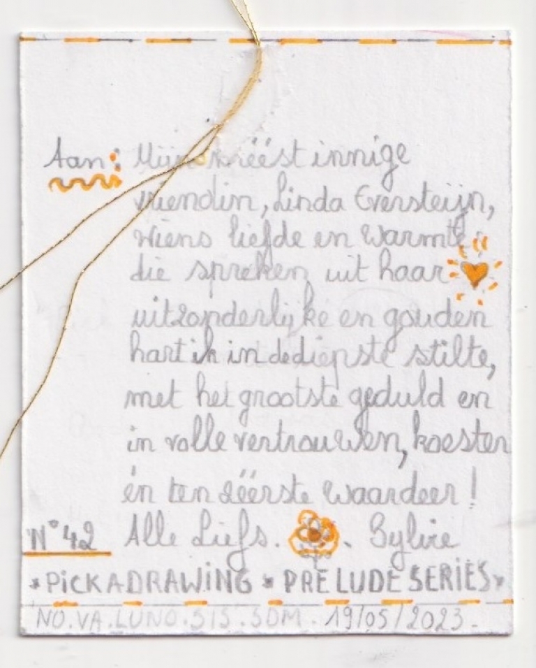 'Pick a Color!' - Prelude: N°42 (back)  - to my Soulmate, Linda Eversteijn